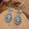 Bohemian Oval Turquoise Dangle Earrings