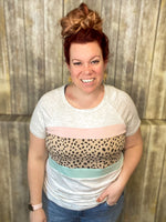 Sweet and Sassy Tee-Leopard Color Block