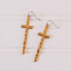Stamped Cross Earrings