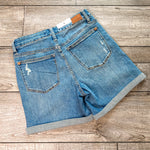 Wishful Thinking Shorts- Judy Blue Mid-Rise Dandelion Embroidered Cuffed Shorts