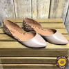 Spotted and Taupe Pointed Toe Flat